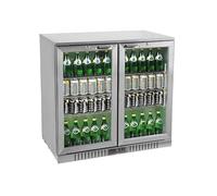 METRO Professional Arrière Bar GBC3002S, Inox/Verre, 90 x 53 x 86,5 cm, 198 L, 160 W, Froid Ventilé, avec Serrure, Argenté