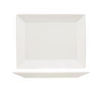 METRO Professional Assiette Modern, Porcelaine, 33 x 26 cm, Rectangulaire, Blanc, Lot de 4
