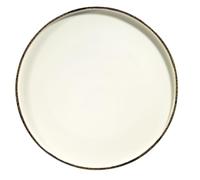METRO Professional Assiette Plate Ateo, Porcelaine, Ø 24 cm, Beige avec Bordure Marron, Lot de 6