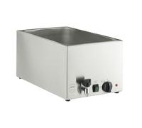 METRO Professional Bain Marie électrique GBM12000, 34 x 61 x 28.3, Acier Inoxydable, 30 L, Convient pour récipients GN, Robinet de vidange, Argent