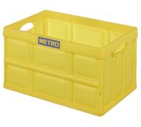 METRO Professional Boîte pliante sans couvercle - 62 l - 58,5 x 39 x 32,5 cm - En plastique rigide - 50 kg - Jaune - Pliable - Convient à un usage alimentaire - Recyclable