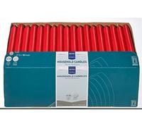 METRO Professional Bougies de table, en paraffine, Ø 2.15 x 18 cm, durée de combustion de 6 heures (rouge)