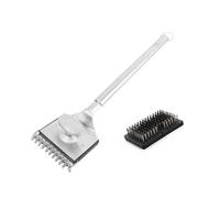 Metro Professional Brosse à Barbecue, Acier Inoxydable/polypropylène, 14.1 x 55.5 x 8.8 cm, Multifonctionnelle, avec Brosse de Rechange, Argent/Noir