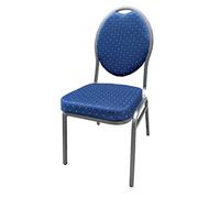 METRO Professional Chaise de banquet empilable en acier Bleu 43,5 x 58 x 92,5 cm