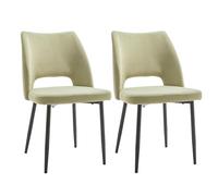 METRO Professional Chaise de Restaurant Rembourrée Salto Lot de 2, Acier/Polyester, Vert Clair/Noir