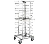 METRO Professional Chariot Mobile pour Assiettes GPRT1000, Acier Inoxydable, 65,5 x 65,5 x 160,5 cm, 80 Assiettes, Couleur Argent.