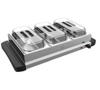 METRO Professional Chauffe-Plats Électrique GFW1000, Acier Inoxydable, 400W, GN 1/3, 40°C à 85°C, avec Couvercles, 65,7 x 36,1 x 16,7 cm