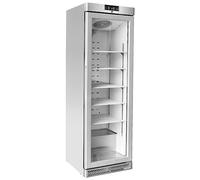 METRO Professional Congélateur GSC240N, Acier Inoxydable/Verre, 240L, Refroidissement par air, 550W, avec Serrure, Argent