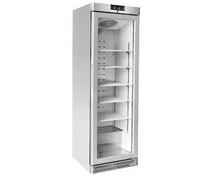 METRO Professional Congélateur GSC240N, Acier Inoxydable/Verre, 240L, Refroidissement par air, 550W, avec Serrure, Argent