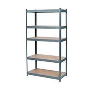 METRO Professional Étagère de rangement en métal pour charges lourdes, 90 x 45 x 180 cm, 5 tablettes réglables, grise