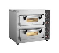 METRO Professional Four à Pizza GPO11402, Double Chambre, Brique Réfractaire, 63 x 62.6 x 59 cm, Acier Inoxydable, 400°C