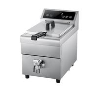 METRO Professional Friteuse à induction GIDF1008, Acier inoxydable, 48.5 x 29 x 40.5 cm, 8 L, 3500 W, avec robinet de vidange, argenté