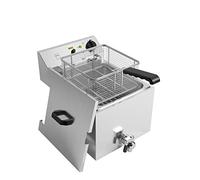 METRO Professional Friteuse GDF1010, acier inoxydable, 8.1 kW, 10 l, avec couvercle, poignées en plastique résistant à la chaleur, argent