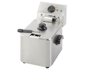METRO Professional Friteuse GDF3004, inox, 26,4 x 37,8 x 31,3 cm, plage de températures : 0-190 °C, 4 l, panneau de contrôle mécanique, argenté