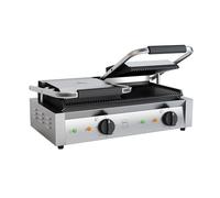 METRO PROFESSIONAL Grill de Contact Double GPG2201, Acier Inoxydable, 57 x 36 x 20 cm, Plage de Température: 50-300 °C, Argenté