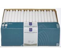 METRO Professional Lot de 144 bougies de table, paraffine, Ø 2.15 x 18 cm, durée de combustion d'env. 6 heures, en blanc,fournitures de restauration, bougies droites, fabriquées en Europe