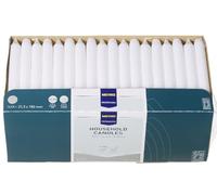 METRO Professional Lot de 144 bougies de table, paraffine, Ø 2.15 x 18 cm, durée de combustion d'env. 6 heures, en blanc,fournitures de restauration, bougies droites, fabriquées en Europe