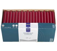 METRO Professional Lot de 144 Bougies de Table, Ø 21.5 mm (180 mm de long), Durée de combustion 6h, Bordeaux