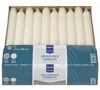 METRO Professional Bougies de table, en paraffine, Ø 2.15 x 18 cm, durée de combustion de 6 heures, couleur ivoire, lot de 30