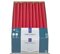 METRO Professional Lot de 60 Bougies Longues, 240 x Ø 22 mm, Durée de combustion: env. 7h, 100% paraffine, rouge