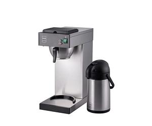 METRO Professional Machine à café filtre GCA 2101, acier inoxydable, 21.5 x 41.5 x 52 cm, 2.3 L, 1900 W, verseuse à pompe, filtre à panier, argenté