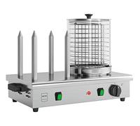 METRO Professional Machine à hot dog avec 4 barres à pain GHM2001, acier inoxydable, plage de température jusqu'à 100 °C, 550 W, argent