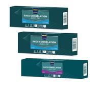 METRO PROFESSIONAL Pack Sacs Congélation - 2 paquets 20 sacs x 1 L + 1 paquet 15 sacs x 3 L (55 Sacs) - Zip Hermétique pour Réfrigérateur et Congélateur