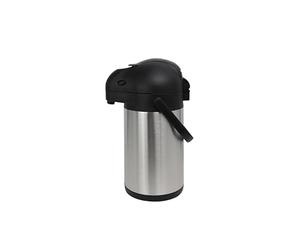 METRO Professional Pichet à Pompe Isotherme, INOX, 1,9 l, Noir/argenté, Bouteille Isotherme, Distributeur de café & Boissons, Convient également pour Une Utilisation 20 x 15.5 x 33 cm