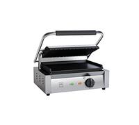 METRO Professional Plancha Panini Grill GPG1202, acier inoxydable, 43 x 36 x 20 cm, température jusqu'à 300 °C, 45 paninis toutes les 60 minutes, argent