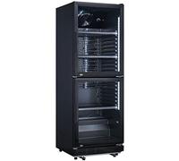 METRO Professional Réfrigérateur à Boissons Double Portes GSC2360BDD, 347 L, Froid Ventilé, Portes Vitrées, Noir