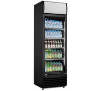 METRO Professional Réfrigérateur à Boissons/Frigo Vitré GSC2350B, 62 x 63.6 x 201.1cm, 324L, Froid Ventilé, 180W, 1 Porte Vitrée, avec Serrure, Noir