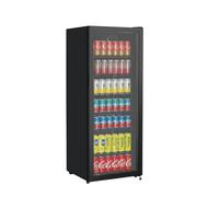 METRO Professional Réfrigérateur à Boissons GSC4240B, Métal/Verre, 54 x 54.5 x 139.5 cm, 237 L, Refroidissement Statique, 110 W, avec Serrure, Restauration, Noir