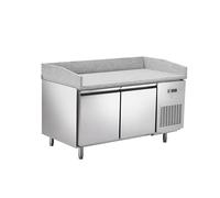 METRO Professional Table à pizza GPT2100, Acier inoxydable, 150 x 80 x 100 cm, 200 W, 241 L, 2 portes, compatible avec GHS2150, Argent