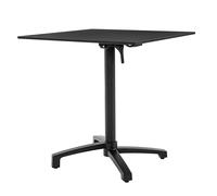 METRO Professional Table Pliante MASSINI, Aluminium, 70 x 70 cm, Plateau HPL Aspect Pierre, Pieds Autonivelants, Noir, Empilable