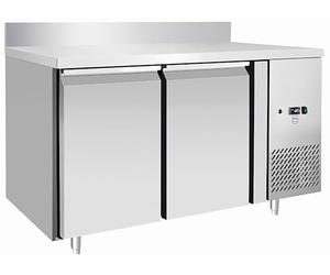 METRO Professional Table réfrigérée négative 2 portes GCF2100BS, acier inoxydable, 136 x 70 x 85 cm, 215 L, avec dosseret