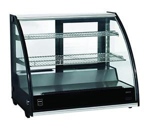 METRO Professional Vitrine réfrigérée GCV1600, inox/verre, 81 x 59.5 x 68.5 cm, 130 L, Réfrigération ventilée, 200 W, étagères réglables, noir