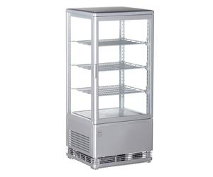 METRO Professional Vitrine Réfrigérée GGC2078SV, Verre/Plastique, 42.8 x 38.6 x 96 cm, 78 L, Argenté