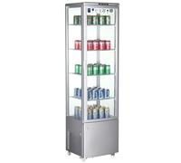 METRO Professional Vitrine Réfrigérée GGC3270SV, 51,5 x 48,5 x 189,5 cm, 270 L, 4 Étagères Réglables, avec 4 Roulettes, Argenté