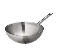 METRO Professional Wok, acier inoxydable, Ø 30 cm, hauteur : 12.8 cm, sans revêtement, induction, résistant au four
