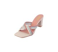 Metro Sandales tendance à talon bloc pour femme, beige, 6 UK (39 EU)