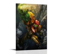Metroid Classic Sci - Fi Game Samus Aran Bataille avec des créatures extraterrestres terrifiantes - Affiches murales décoratives sur toile - Affiches murales modernes pour chambre à coucher - 50,8 x