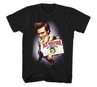 Metromania Ace Ventura Pet Detective Movie Poster Men's T Shirt Jim Carrey Calling Card Top Black S