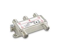 Metronic 336114 Répartiteur TV Antenne TNT 4 Sorties à fiche F Blindé Métal, Splitter Téléviseur pour 4 postes