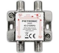Metronic 336303 - Distributeur TV, séparateur coaxial, DVB-T2 et satellite, répartiteur antenne TV, blindé, métallique 1 entrée - 3 sorties F