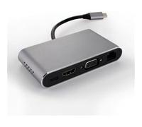 Metronic 395057 Adaptateur USB-C 8 en 1 HDMI, RJ45, USB-A, VGA, SD/micro SD, USB-C Gris G