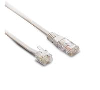 Metronic 395231 Câble téléphonique RJ45/RJ11 mâle/mâle 1,8 m pour modem routeur fax compatible norme NF C15-100 Blanc