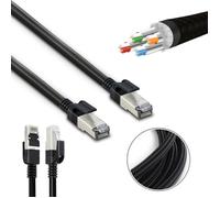 Metronic 395634 Câble Ethernet Réseau 10M, RJ45 Cat 8 Haut Débit, Tressé S/FTP Double Blindage, Câble Internet ttes Compatibilités