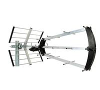Metronic 415047 Antenne d'extérieur Trinappe 20 db - filtre 4G - UHF - Fiche F compacte et dépliable