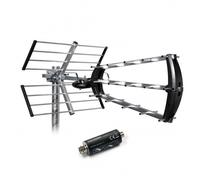 METRONIC 415054 Antenne d'Extérieur Trinappe 26 DB - Filtre 5G 694 MHz, Récéption TV TNT Signaux DVB-T / T2 - Montage Toit ou Combles - Compatible 4K UHD - Gris