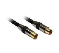 Metronic Câble d'antenne blindé 419002 Mâle/Femelle connexion TV 9,52 mm 5 m Noir